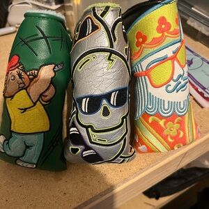 Stylish Golf Club Headcovers Set - Green, Silver, Multicolor